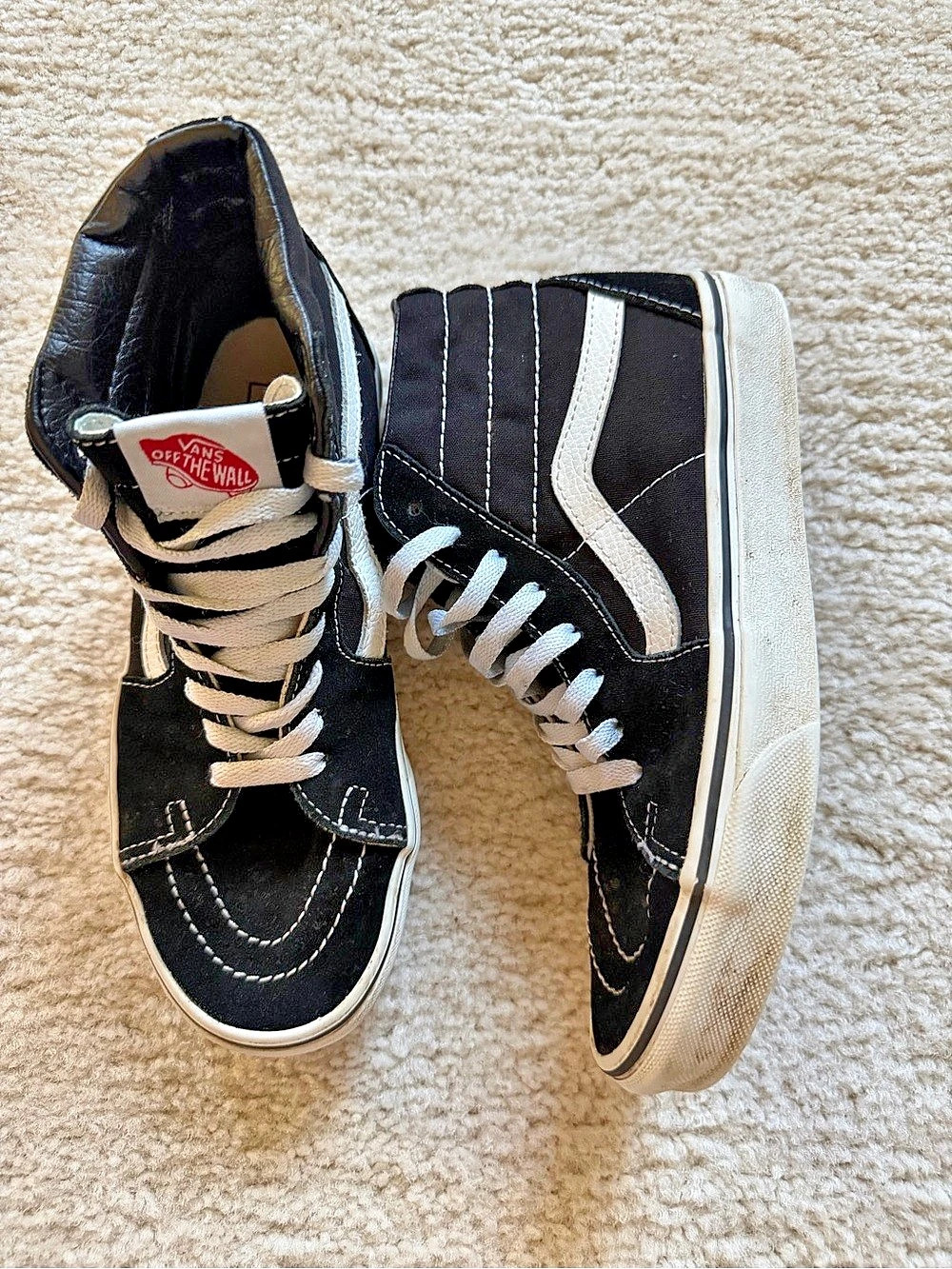 Vans Sk8-Hi Black & White High-Top Sneakers US 6.0